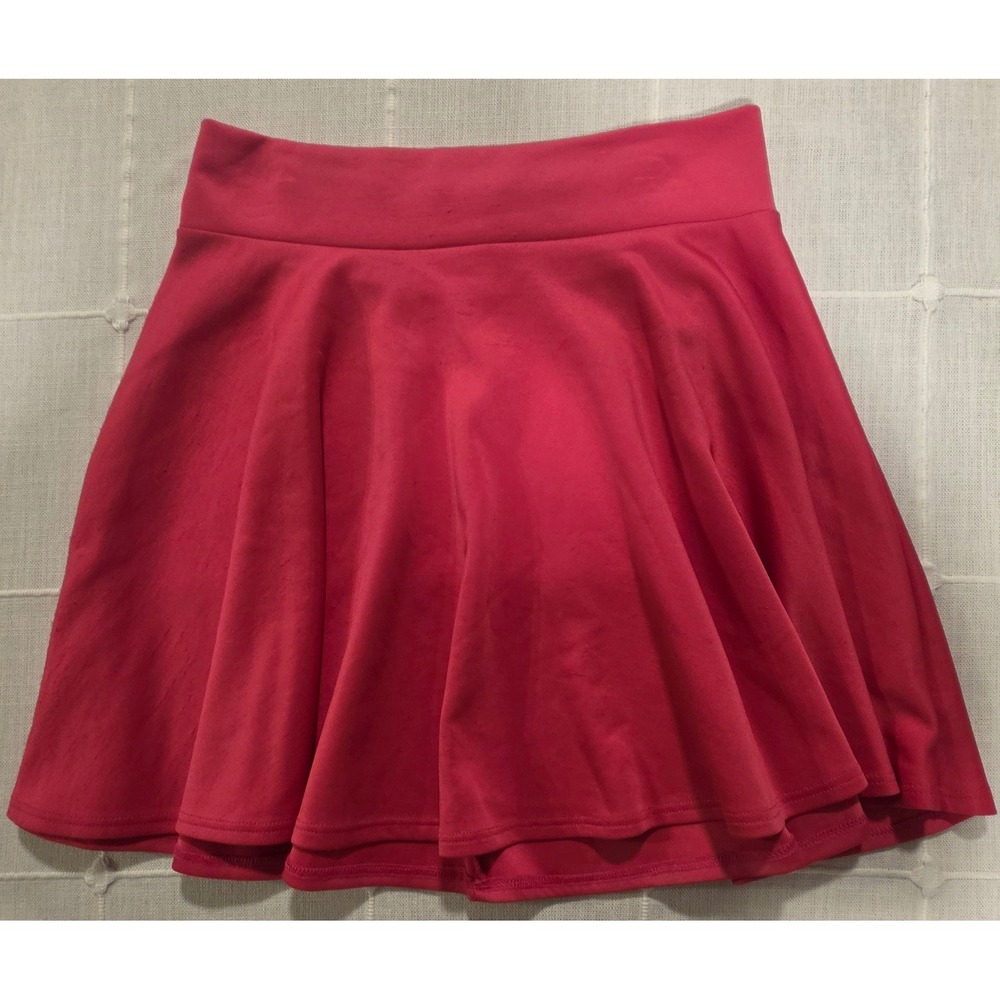 Simlu Pink Skater Mini Skirt Womens Large Made in USA Flared Stretchy